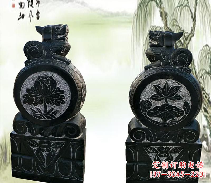 大连园林貔貅门墩石雕