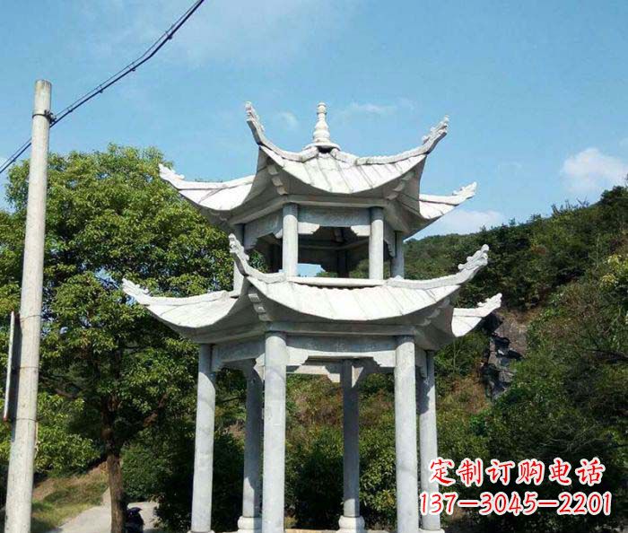 大连园林双层凉亭石雕