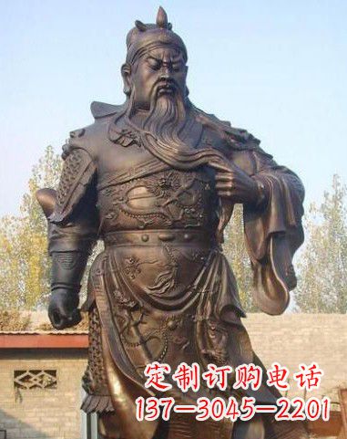 大连站立的关公铜像
