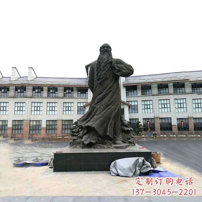大连张大千铜雕塑像-景区广场名人雕塑