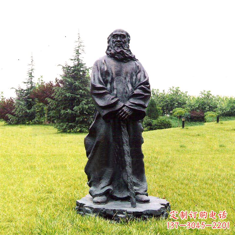 大连张大千铜雕像-公园近代名人著名人物雕塑