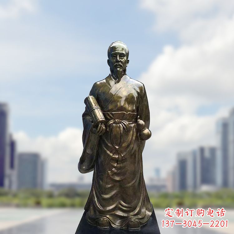 大连张仲景仿铜玻璃钢雕塑