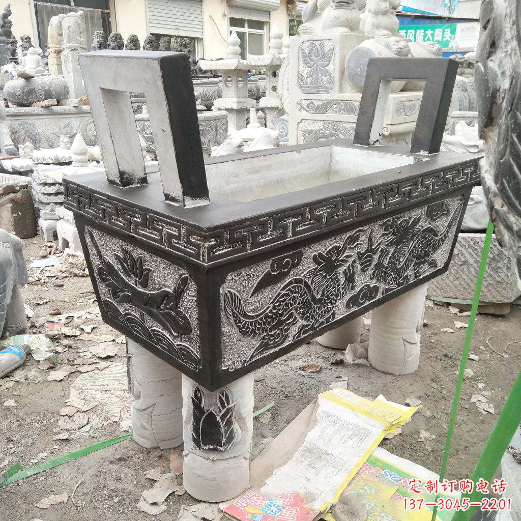 大连长方形石雕香炉
