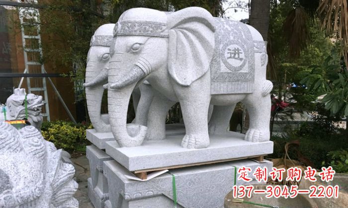 大连招财进宝大理石门口大象雕塑