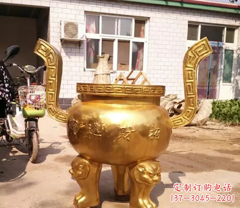 大连招财进宝香炉铜雕