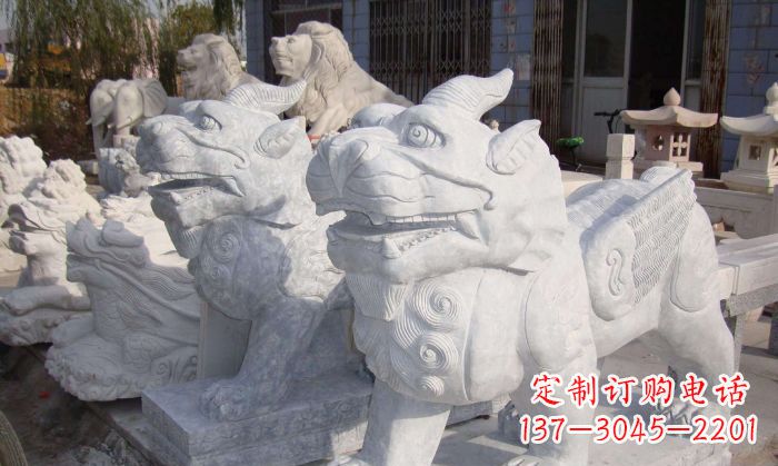 大连招财神兽大理石貔貅石雕