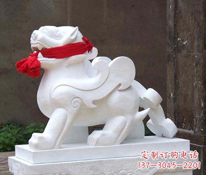 大连招财神兽汉白玉貔貅石雕