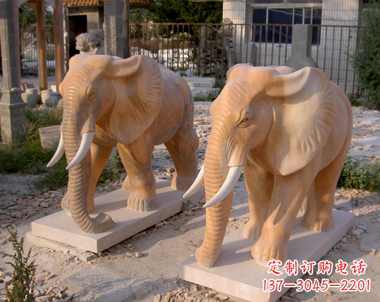 大连招财石雕大象