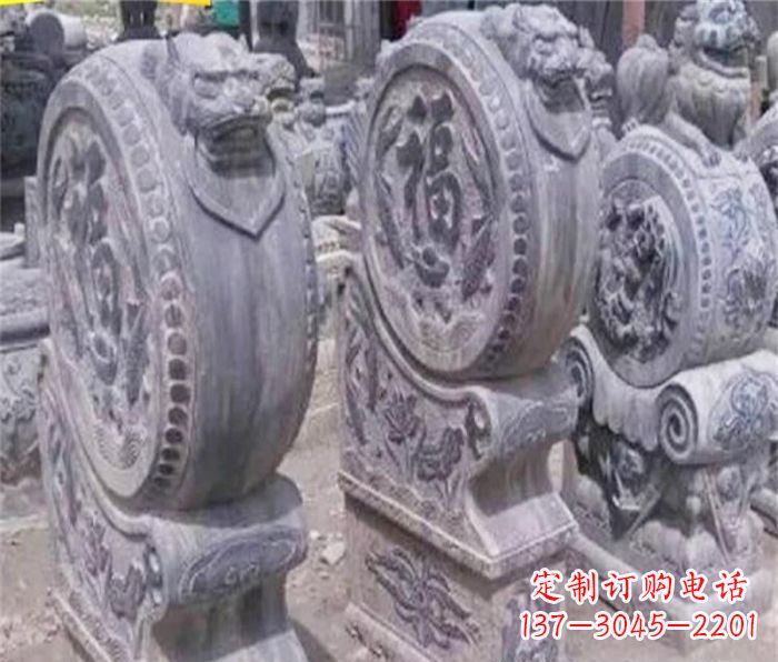 大连招财石门墩仿古抱鼓石