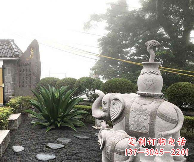大连招财驮宝大象石雕