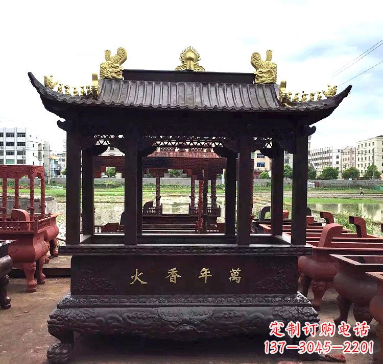 大连招财香炉铜雕