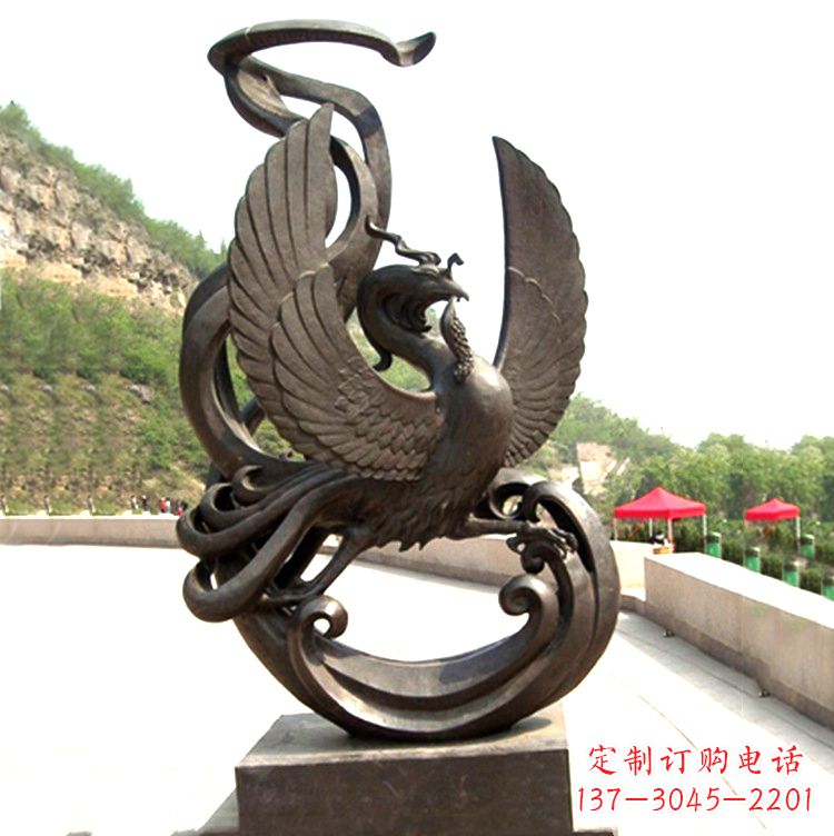 大连中国古代神话中的创世神朱雀景观铜雕