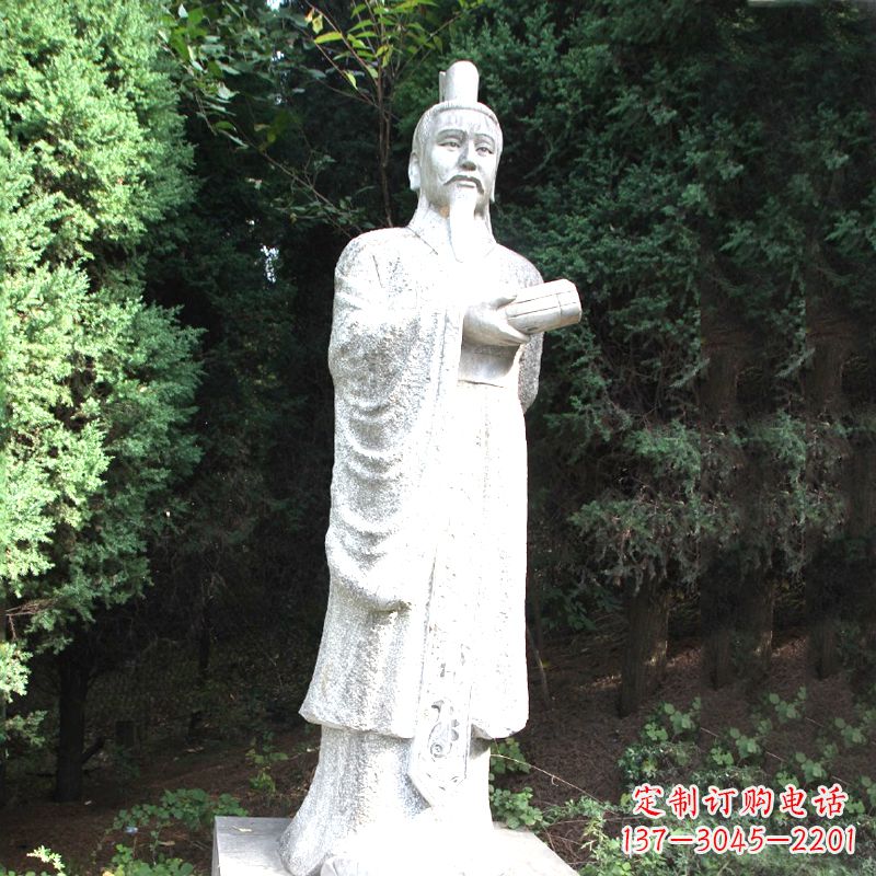 大连中国古代著名帝王汉文帝刘恒汉白玉石雕塑像