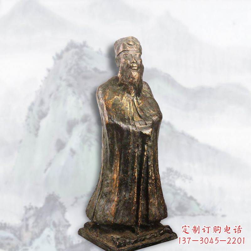 大连中国近代著名画家张大千铸铜雕塑