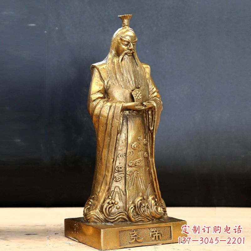 大连中国上古时期部落联盟首领尧帝铸铜雕像