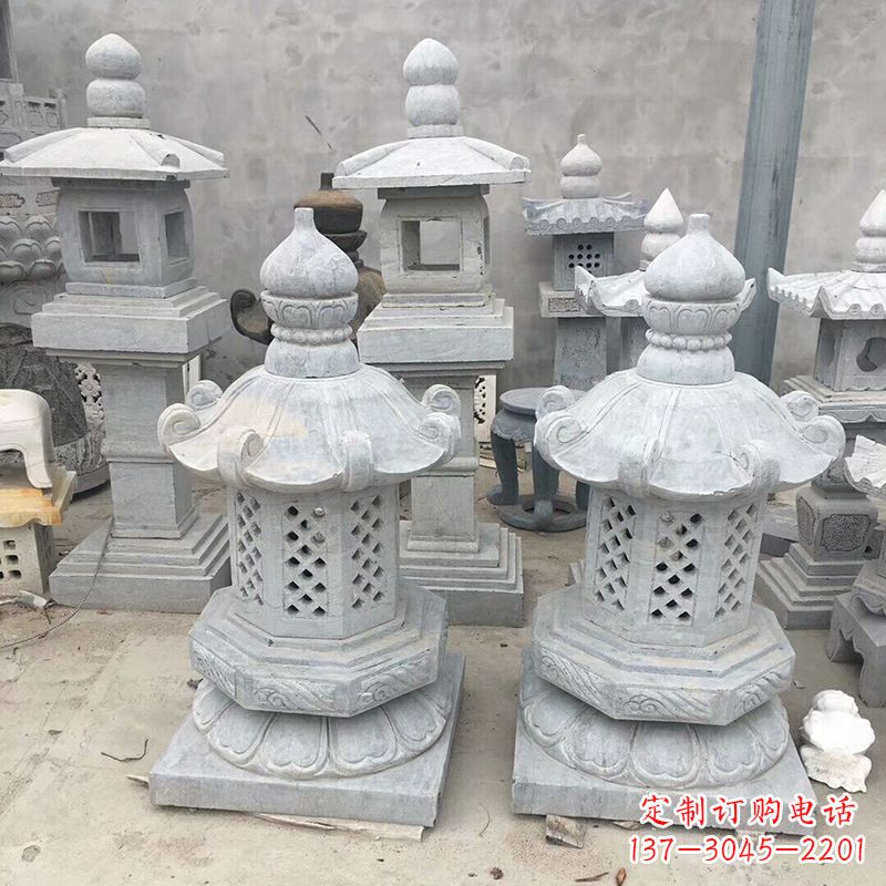大连中式低墩石雕灯笼