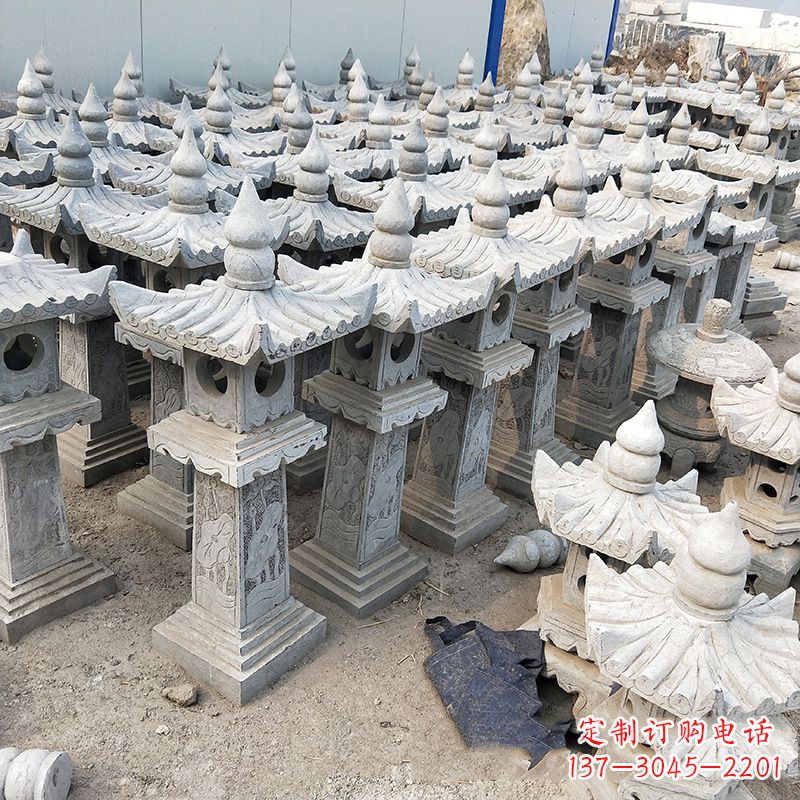大连中式青石灯笼雕塑