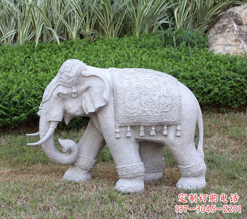 大连中式石雕大象