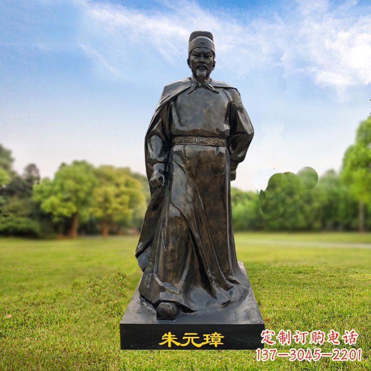 大连朱元璋玻璃钢仿铜雕塑