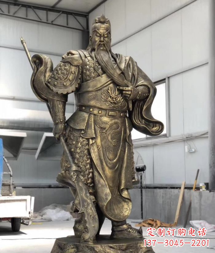 大连铸铜关公雕塑