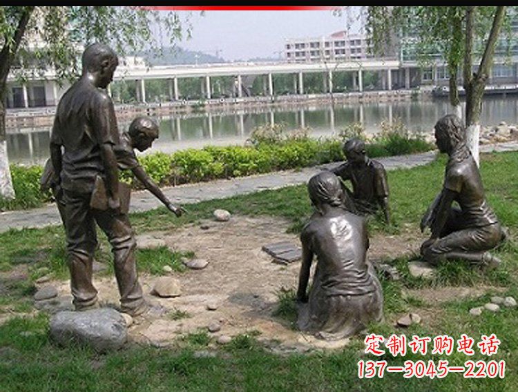 大连铸铜老师和学生雕塑