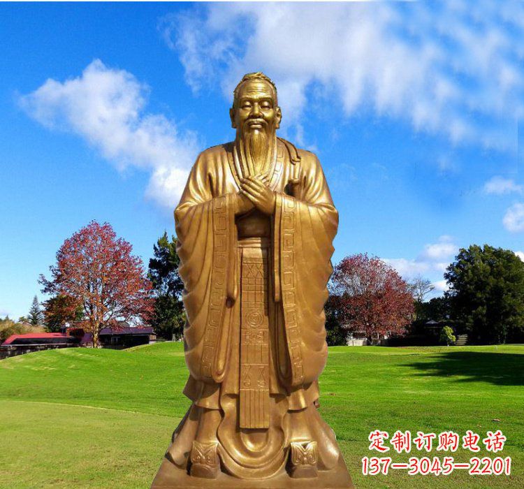 大连铸铜立式孔子雕塑
