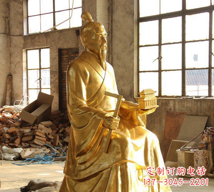 大连铸铜鲁班古代人物铜雕