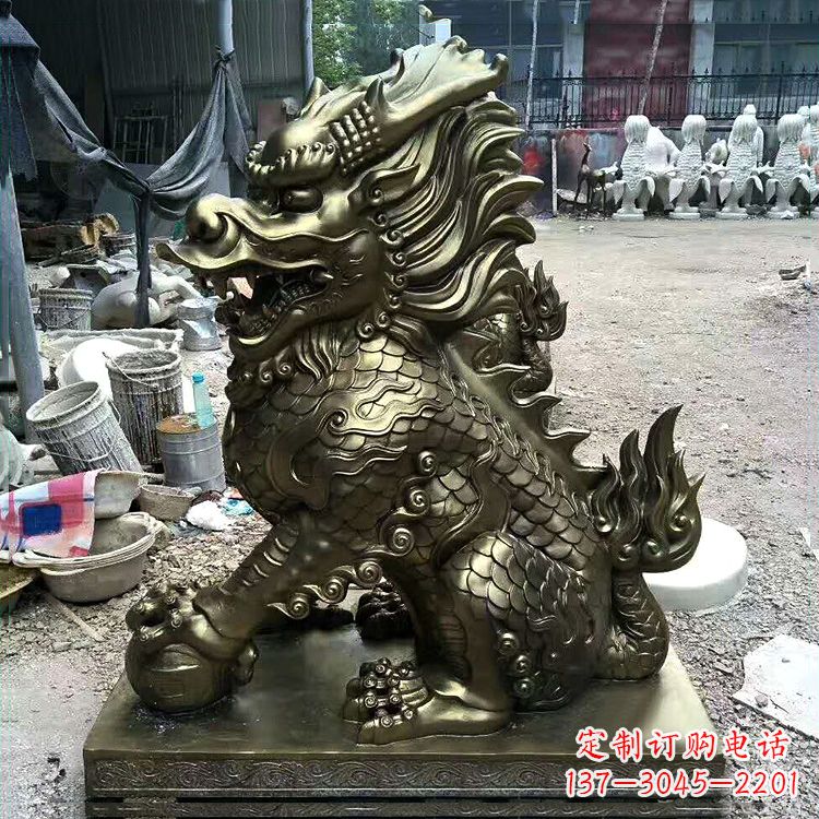 大连铸铜麒麟雕塑