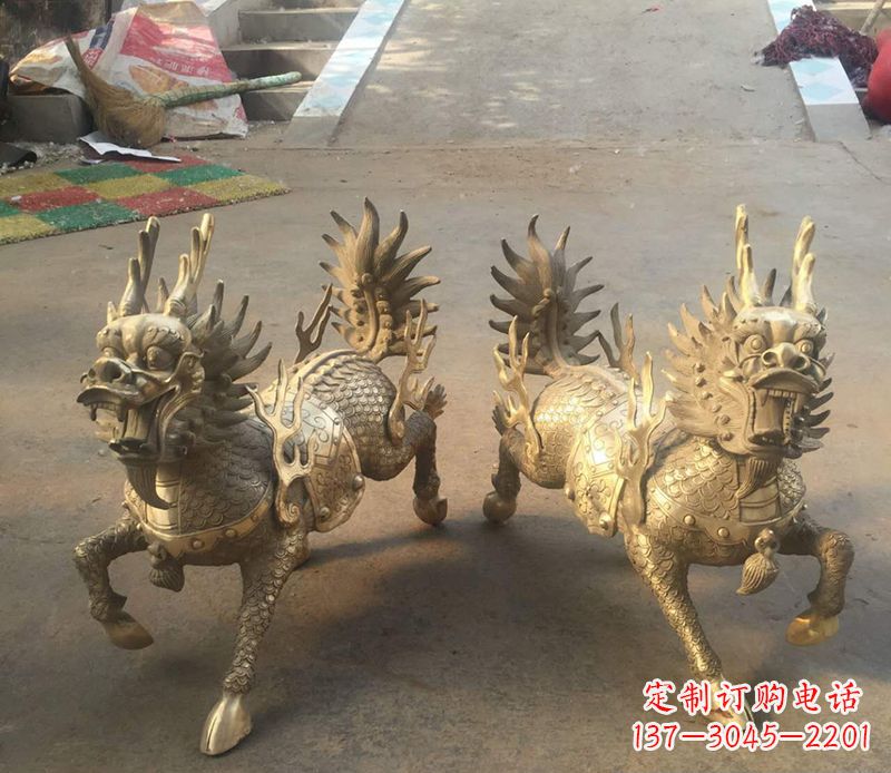 大连铸铜麒麟雕塑 (2)