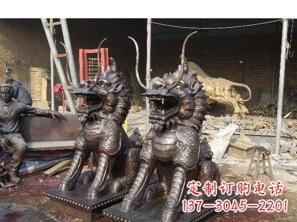 大连铸铜麒麟雕塑2221