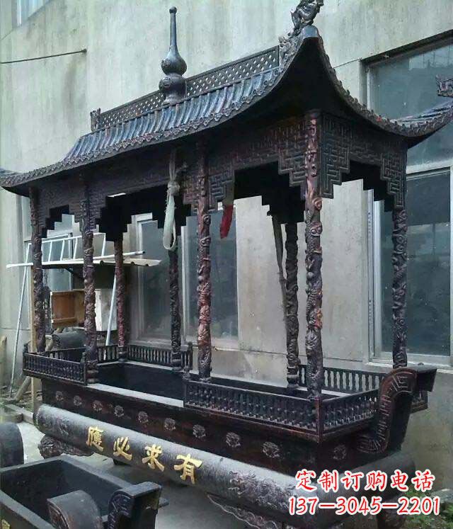 大连铸铜寺庙香炉铜雕 (2)