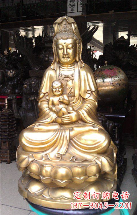 大连铸铜送子观音雕塑