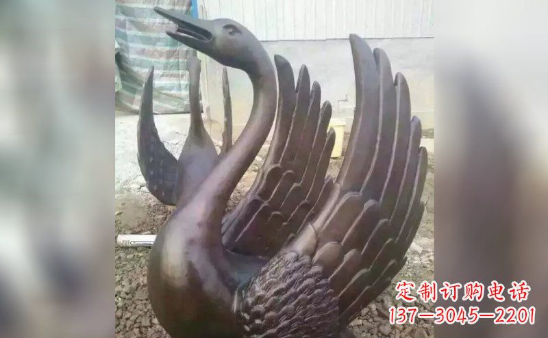 大连铸铜天鹅铜雕
