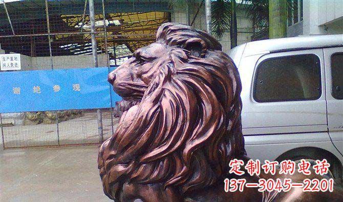 大连紫铜西洋狮子铜雕 (2)