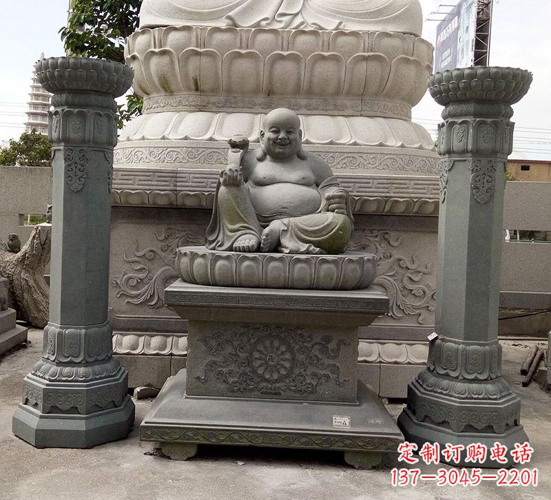 大连宗教庙宇如意弥勒佛石雕