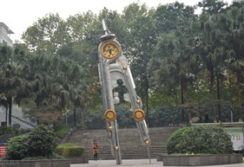 大连圆规雕塑-不锈钢广场创意圆规雕塑